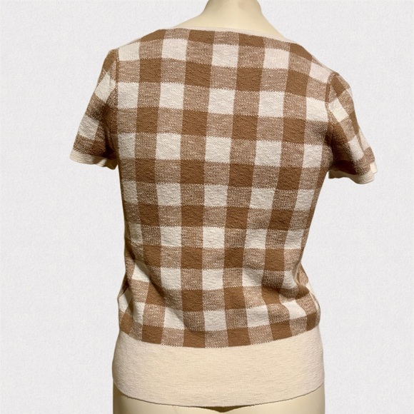 Madewell NWOT Square-Neck Sweater Tee Sweater in Gingham - Picture 8 of 10